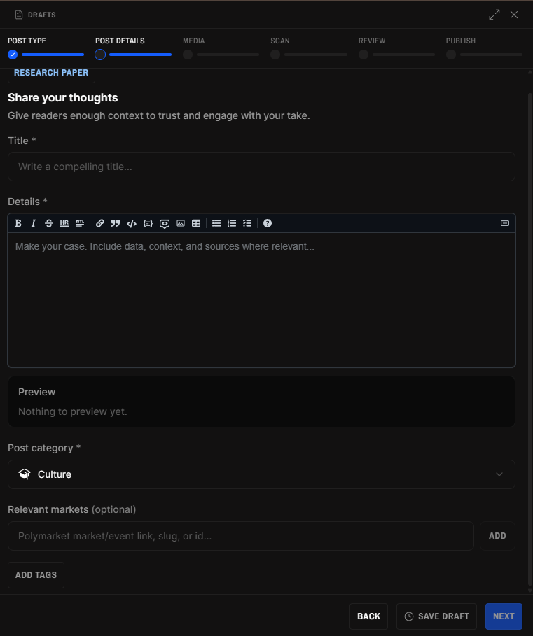 Post details step
