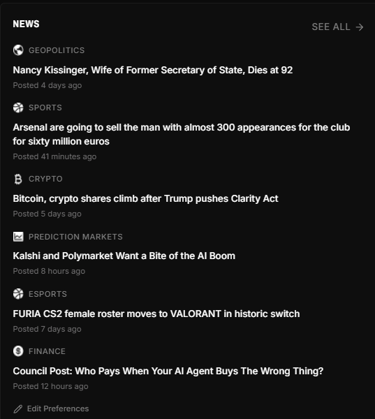 NEWS widget with See All