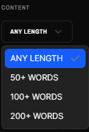 Content length filter