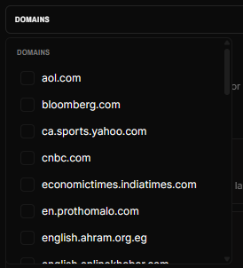 Domains allow list