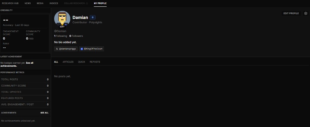 My Profile page overview