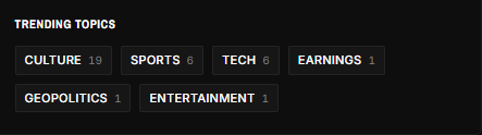 Trending topics section