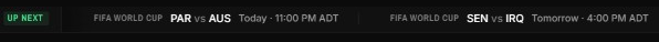 Upcoming markets scroll bar