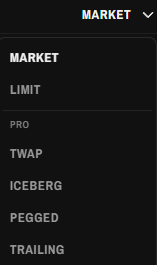 Order type selection