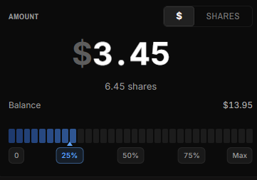 Amount input and slider